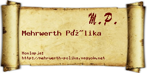 Mehrwerth Pólika névjegykártya